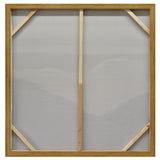 100X100cm Whispering Peaks of Tranquility Dark Wood Framed Hand Painted Canvas Wall Art - Top-Down View