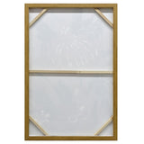 80X120cm Native Bloom Dark Wood Framed Canvas Wall Art - Top-Down View
