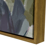 80X120cm Native Bloom Dark Wood Framed Canvas Wall Art - Rear View