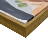 80X120cm Native Bloom Dark Wood Framed Canvas Wall Art - Close-Up Angle
