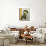 50X60cm Golden Veil Dark Wood Framed Canvas Wall Art - Side View