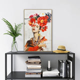 80X120cm Blossom Adorned Light Wood Framed Canvas Wall Art - Side View