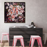 100X100cm Cockatoo Romance Gold Framed Canvas Wall Art - Side View