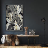 80X120cm Gilded Silhouettes Champagne Framed Canvas Wall Art - Side View