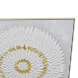 100X100cm Lustrous Celestial Harmony Light Wood Framed Hand Painted Canvas Wall Art - Extra Image