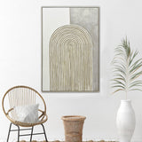 80X120cm Duality's Embrace Light Wood Framed Hand Painted Canvas Wall Art - Side View