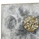 100X100cm Golden Orbs Amidst Ethereal Mists Light Wood Framed Hand Painted Canvas Wall Art - Extra Image