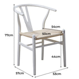White Hans Wegner Replica Wishbone Chairs (Set of 2) - Top-Down View