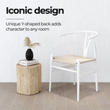 White Hans Wegner Replica Wishbone Chairs (Set of 2) - Low Angle