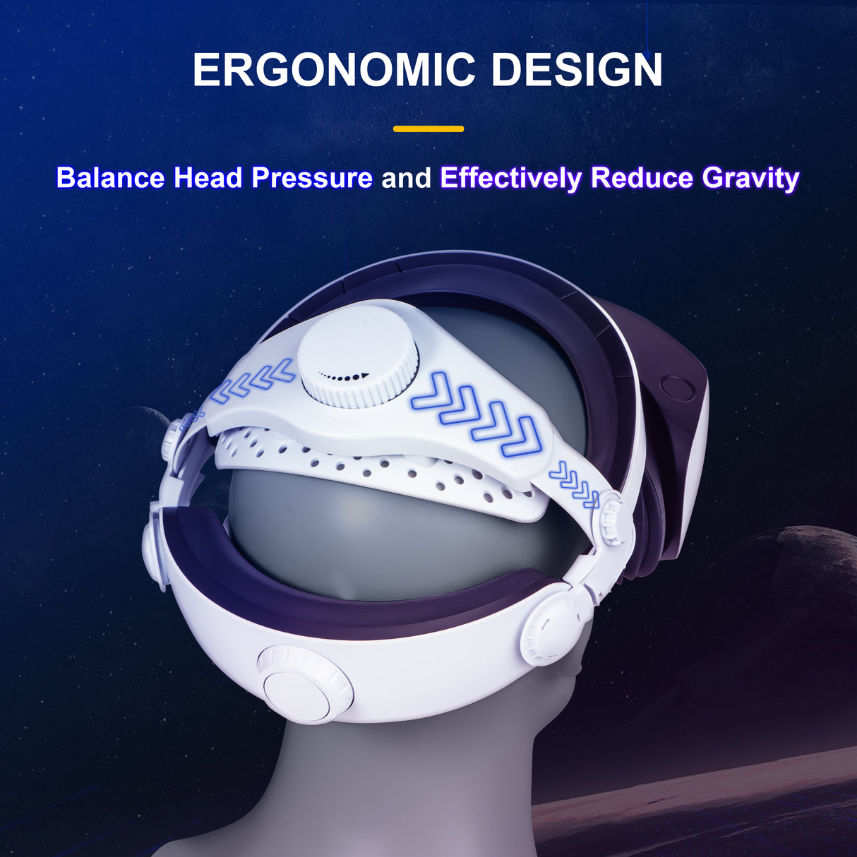 DEVASO Lightweight Adjustable VR2 Head Strap for Enhanced Comfort and Pressure Relief