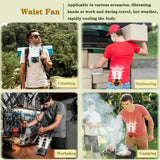 20000mAh Outdoor Portable Waist Fan Hanging Neck Fan Strong Wind with Power Bank LED Lighting for Sports Courier Outdoor Working - Side View