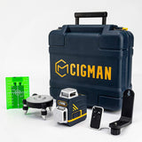 CIGMAN CM720 Laser Level Self Leveling 2 x 360° Green Cross Line Rechargeable - Top-Down View
