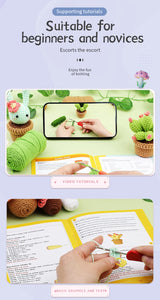 Beginners Crochet Kit, DIY 6PC Cactus Kit, Complete Knitting Kit with Video - Front View