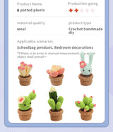 Beginners Crochet Kit, DIY 6PC Cactus Kit, Complete Knitting Kit with Video - Side View