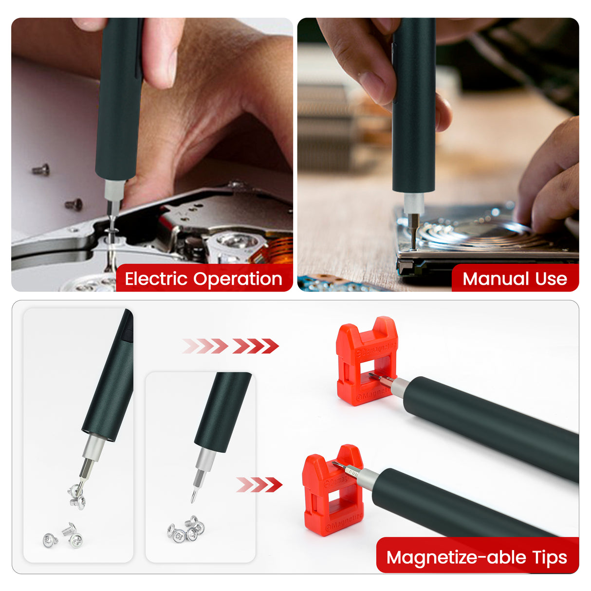 KAIWEETS Mini Electric Precision Screwdriver Set, 137-in-1 with 200rpm Speed