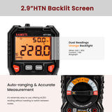 KAIWEETS HT118A 6000 Counts TRMS Digital Multimeter with Auto-Ranging for Accurate Voltage, Current, Resistance, and Temperature Measurements
