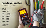 KAIWEETS HT118A 6000 Counts TRMS Digital Multimeter with Auto-Ranging for Accurate Voltage, Current, Resistance, and Temperature Measurements - Close-Up Angle