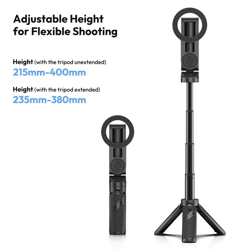 Ulanzi JJ03 Magnetic Phone Tripod Wireless Phone Grip Selfie Stick Desktop Tripod with Remote Control Photography Livestreaming