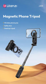 Ulanzi JJ03 Magnetic Phone Tripod Wireless Phone Grip Selfie Stick Desktop Tripod with Remote Control Photography Livestreaming