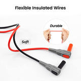 KAIWEETS Soft Silicone Electrician Test Leads Kit CAT III 1000V & CAT IV 600V with Alligator Clips and Needle Probe for Fluke/AstroAI/INNOVA Multimeter Electronic Clamp Meter 9PCS - Side View