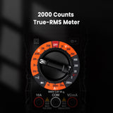 KAIWEETS Digital Multimeter with Case, DC AC Voltmeter, Ohm Volt Amp Test Meter and Continuity Test Diode Voltage Tester for Household Outlet, Automotive Battery Test (Anti-Burn with Double Fuses) - Top-Down View