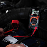 KAIWEETS Digital Multimeter with Case, DC AC Voltmeter, Ohm Volt Amp Test Meter and Continuity Test Diode Voltage Tester for Household Outlet, Automotive Battery Test (Anti-Burn with Double Fuses) - Rear View