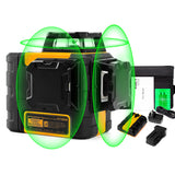KAIWEETS KT360A Green Laser Level 3 X 360° Rotary Self Leveling with 1 Rechargeable Battery - Low Angle