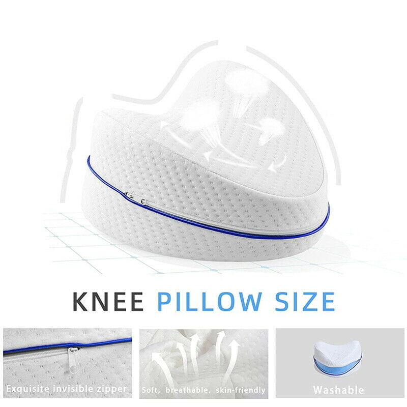 Leg Knee Support Pillow, Orthopedic Memory Foam Wedge Contour Pillow for Thighs, Leg Pillow for Back Hip Legs Knee Support Wedge and Pressure Relief,