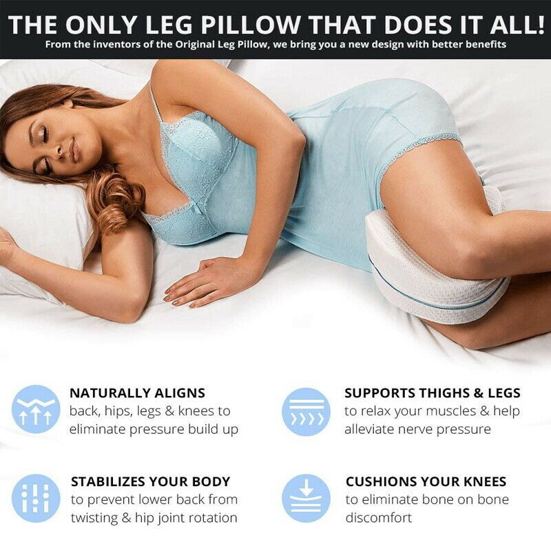 Leg Knee Support Pillow, Orthopedic Memory Foam Wedge Contour Pillow for Thighs, Leg Pillow for Back Hip Legs Knee Support Wedge and Pressure Relief,