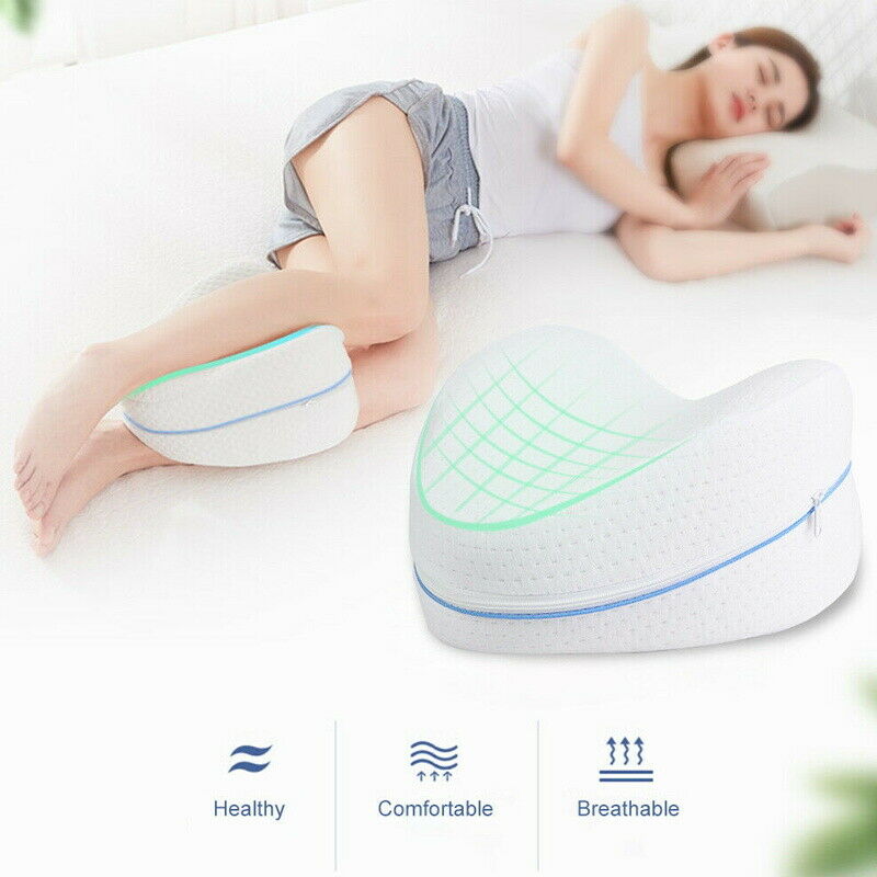 Leg Knee Support Pillow, Orthopedic Memory Foam Wedge Contour Pillow for Thighs, Leg Pillow for Back Hip Legs Knee Support Wedge and Pressure Relief,