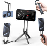 ULANZI MA30 Magnetic Phone Tripod Stand for iPhone - Aluminium Maglock Smartphone Mini Tripod Pocket Cell Phone Stand Dual-Sided Magnet Quick Mount