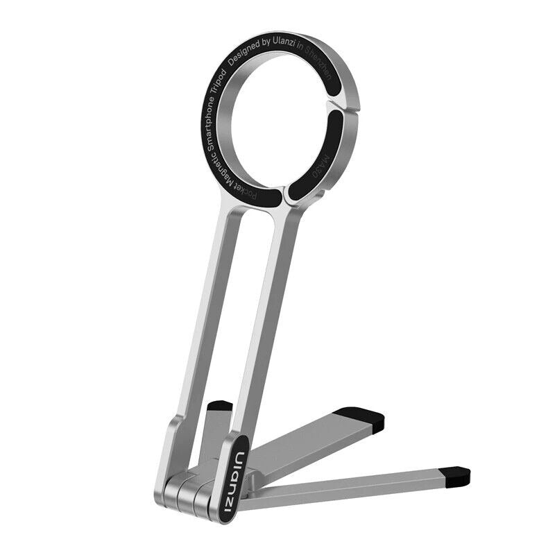 ULANZI MA30 Magnetic Phone Tripod Stand for iPhone - Aluminium Maglock Smartphone Mini Tripod Pocket Cell Phone Stand Dual-Sided Magnet Quick Mount