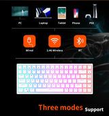 Wireless Hot-Swap 65% Mechanical Keyboard with RGB - RK84 Red Switch - Front View