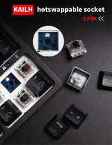 Wireless Hot-Swap 65% Mechanical Keyboard with RGB - RK84 Red Switch - Rear View