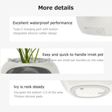 Intelligent Flower Pot, Electronic Bud, Maintenance Plant Assistant, Fun Interactive Flower Pot, Indoor Green Planting Monitoring, LCD Screen Display, Cell Phone APP Connection (Pink) - Low Angle