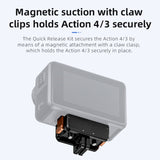 STARTRC Action 5 Pro Magnetic Adapter Mount for DJI Osmo Action 5 Pro/Action 4/Action 3 Quick Release Adapter with Connection Adapter Extension Base