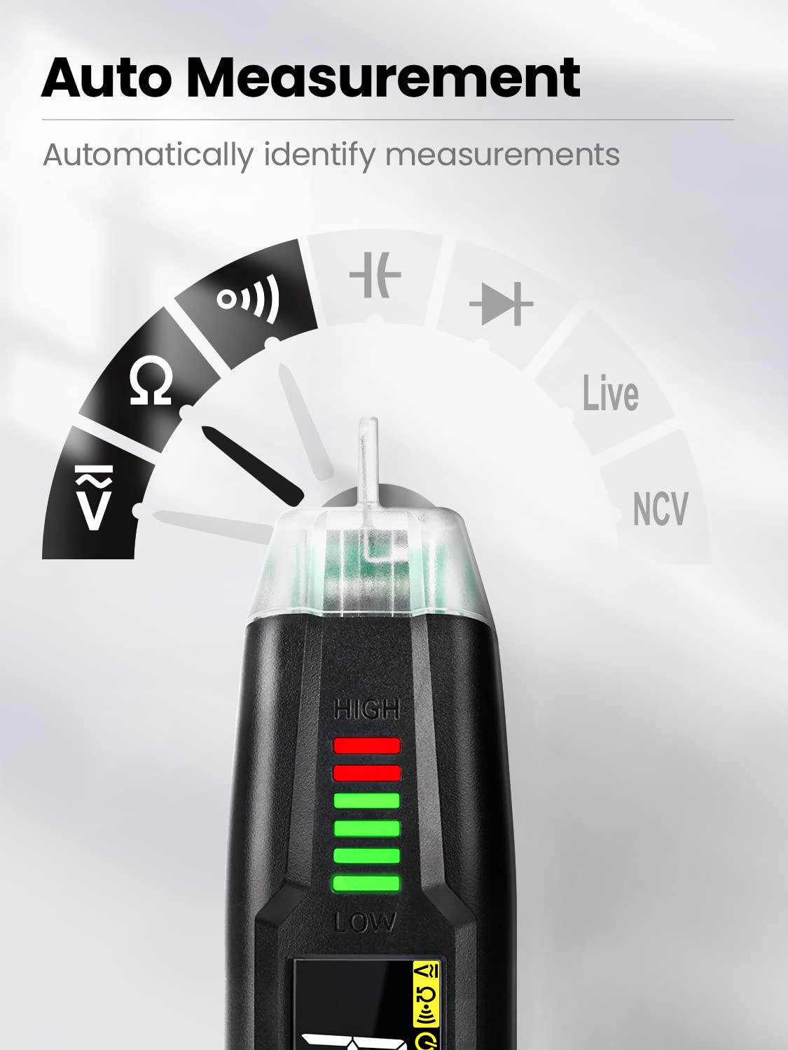 KAIWEETS ST100 Multifunction Non-Contact Voltage Tester with Auto Measurement and Test Leads for AC/DC Circuit Detection