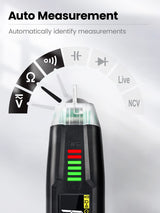 KAIWEETS ST100 Multifunction Non-Contact Voltage Tester with Auto Measurement and Test Leads for AC/DC Circuit Detection - Front View