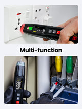 KAIWEETS ST100 Multifunction Non-Contact Voltage Tester with Auto Measurement and Test Leads for AC/DC Circuit Detection - 45-Degree Angle
