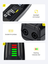 KAIWEETS ST100 Multifunction Non-Contact Voltage Tester with Auto Measurement and Test Leads for AC/DC Circuit Detection - Rear View