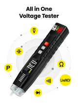 KAIWEETS ST100 Multifunction Non-Contact Voltage Tester with Auto Measurement and Test Leads for AC/DC Circuit Detection - Close-Up Angle