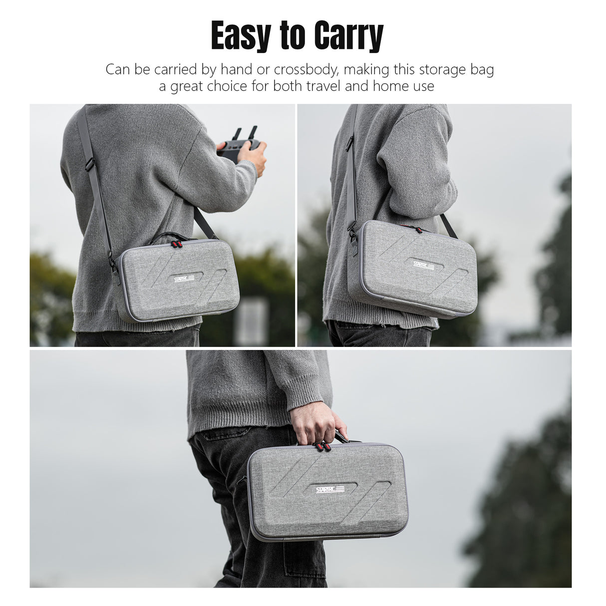 STARTRC Flip Drone Case for DJI Flip Fly More Combo,Portable PU Leather Shoulder Bag Can Organizes RC2/RC-N3 Remote, 7 Original Batteries, Charging