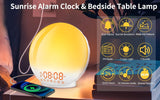 Sunrise Simulation Alarm Clock with Dual Alarms, Snooze, FM Radio & Sleep Aid Features - Front View