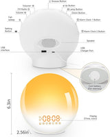 Sunrise Simulation Alarm Clock with Dual Alarms, Snooze, FM Radio & Sleep Aid Features