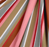Corban Rose Pink Based Striped Cushion Cover Multicoloured Rectangle 35x70cm - Front View