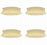 Pack of 4 Dandi Mustard Yellow & White Striped Square Cushion Covers 40x40cm