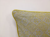 Azuk Mustard Yellow & Grey Cushion Cover - Front View