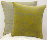 Azuk Mustard Yellow & Grey Cushion Cover - Side View