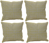 Pack of 4 Azuk Mustard Yellow & Grey 50cm x 50cm Cushion Covers - Front View