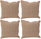 Pack of 4 Azuk Orange & Grey Cushion Covers 50cm x 50cm - Front View